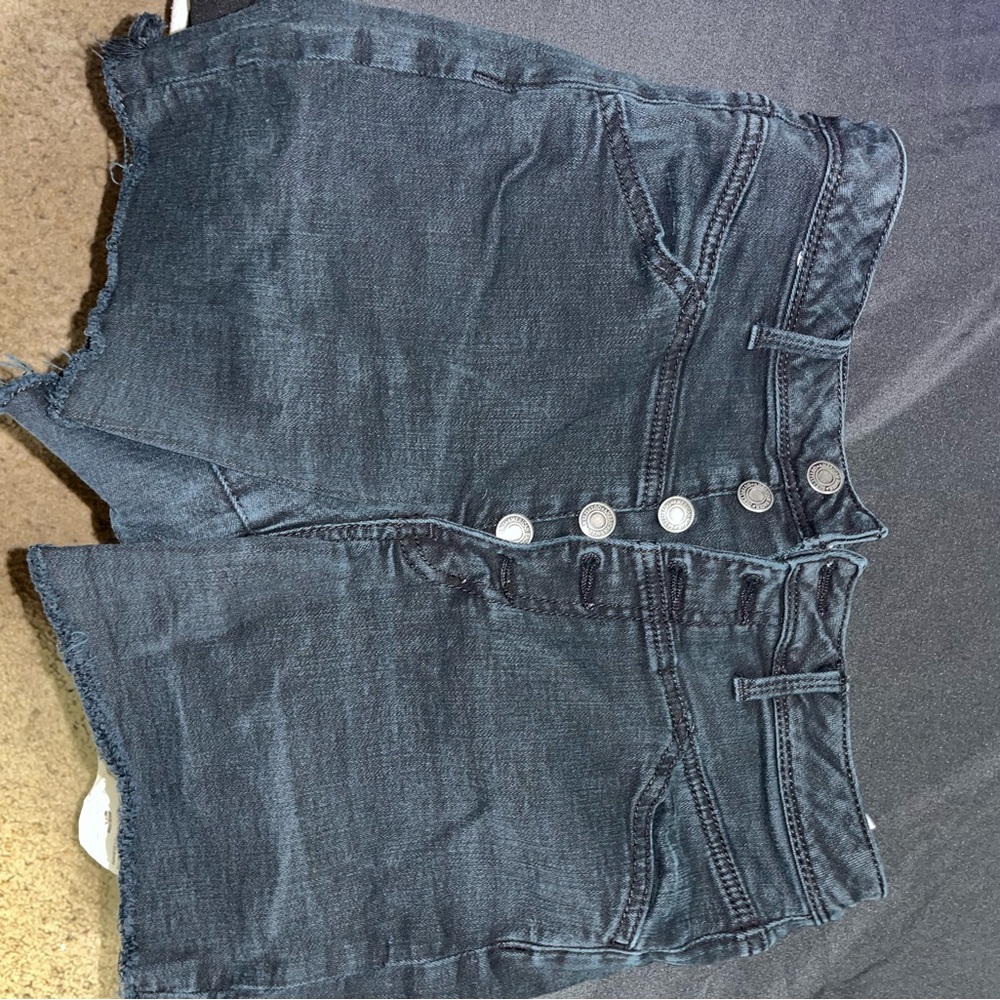 American Eagle Outfitters Blue Jean Shorts Distressed Mid-Thigh